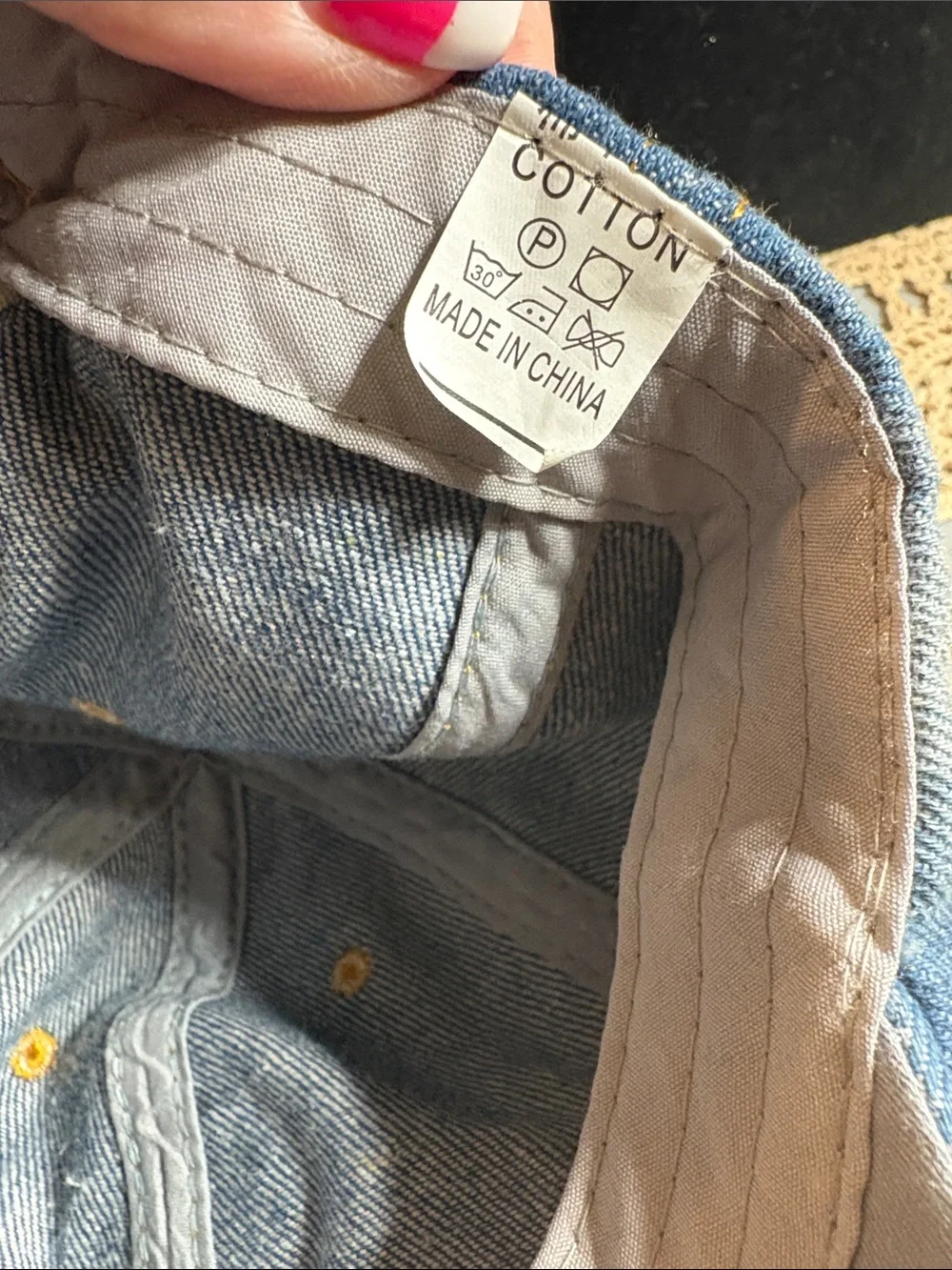 Source Unknown denim baseball